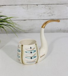 SASCHA BRASTOFF Ceramic MCM Hand Painted Pipe Planter - 5.25'