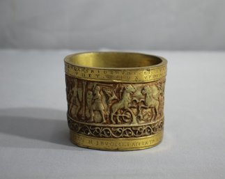 Vintage Brass Repousse Cup Rare Dini E Cellai Signa Italy Gilt Terracota Trinket Box (no Top)