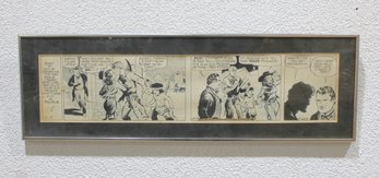 Vintage Framed Comic Strip Artwork  Black & White Narrative Panels  9' X 28'