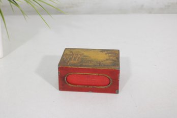 Vintage Scenic Match Safe / Match Box Holder  Sliding Drawer  Classical Landscape Design