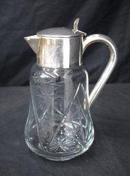 Vintage West Germany Crystal Pitcher Large Floral Carvings And Design