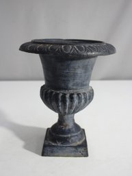 'Vintage Cast Iron Urn Planter - 9'' Tall With Classic Design'