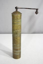 Antique 13 Tall Brass Coffee Grinder  Hand-Cranked Turkish/Persian Mill