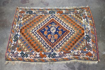 Vintage Handwoven Tribal Wool Rug  Geometric Pattern  25'x 35'