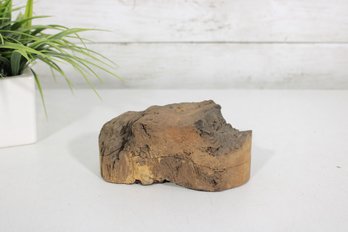 Vintage Hand-Carved Wooden Stash / Trinket Box Rustic Burl Wood Style 3' X 6'
