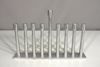 Vintage Cast Aluminum Stylish Hanukkah Menorah