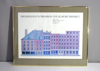 'Preservation In Progress: The Seaport District, Watercolor Rendering (1981)' Framed Poster