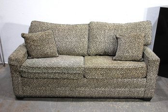 White And Black Animal Print Loveseat Sofa Bed With Cushions
