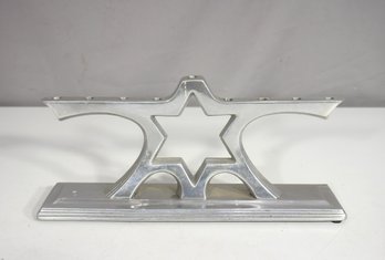 Vintage Cast Aluminum Star Of David Hanukkah Menorah  Modernist Design