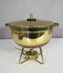 Tommi Parzinger  Mid-Century Modern Brass Chafing Dish & Warming Stand