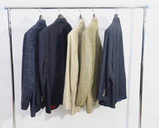 Rack A-Mens Sport Coat & Blazer Lot  Size Large  Navy, Tan & Plaid Jackets