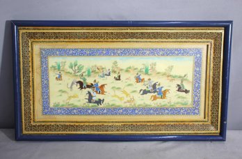 Hand Painted PERSIAN Camel Bone Khatam Inlay Frame