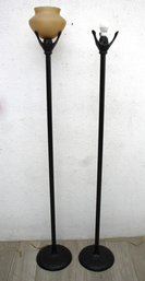 Contemporary Black Metal Floor  Lamps With One Shade