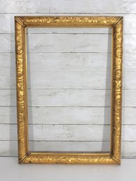Antique Gilt Wood Picture Frame  Ornate Scroll Molding, 27' X 19'