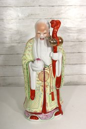 Vintage Chinese Porcelain Immortal Shou Xing Figurine  God Of Longevity