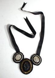 Black Vintage Beaded Victorian Style Necklace