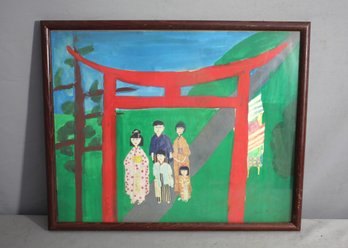 'Shichi-Go-San Ceremony At Shrine, Japan' - A Vibrant Artwork By Gem Sakura Stone