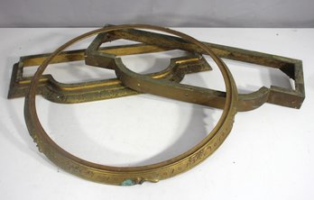 Antique Bronze Mantel Clock Base  Ornate Gilded Frame Parts