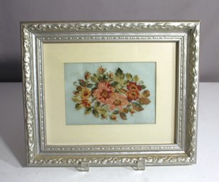 Framed Floral Needlepoint Art