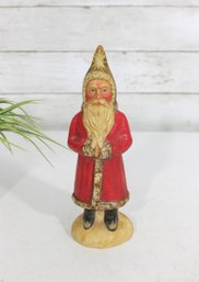 Vintage Hand Painted Santa Claus Figurine  Signed & Dated 1990  Folk Art Style  9' Tall