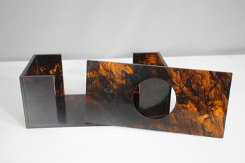 Vintage Tortoiseshell-Style Acrylic Tissue Box