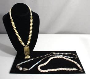 Group Of Vintage Pearl And Stone Necklace