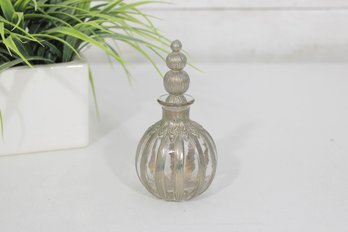 Flacon Silvestri Taiwan R.O.C. Art Nouveau Style Perfume Bottle W/ Silver Finish