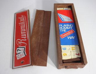 Vintage Rummikub Game Set  Wooden Box Edition With Original Tiles & Instructions