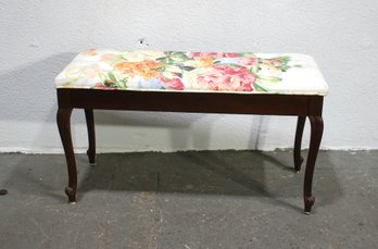 Vintage, Antique Floral Upholstered Bench