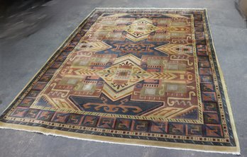 The Mirage Collection -Large Tribal-Style Area Rug  Geometric Pattern  11' 2' X 7' 10'