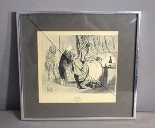 DOCTOR'S CONSULTATION Medical Lithograph MEDICINE Art Matted