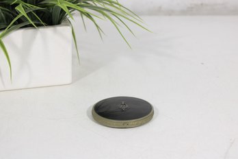 Vintage Round Powder Compact Metal Vanity Makeup Case Mirror 3'