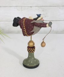 Williraye Studio Flying Santa Balancing Figurine 7 Whimsical Folk Art Christmas