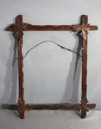 Antique Wood Folk Art Picture Frame