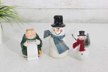 Vintage Christmas Figurines Group Lot Snowmen Choir Singer Signed Holiday Decor (3)