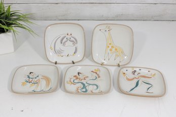 ***5.5' Glidden Menagerie Plates, Glidden Ernest Sohn Animal Dessert - One Been Repair