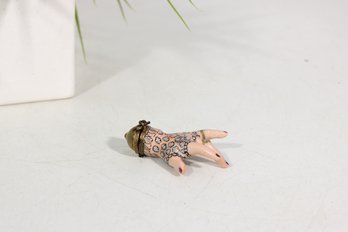 Limoges France Peint Main P.V. Parry-Vieille Fortune Teller Hand Trinket Box 2.5'