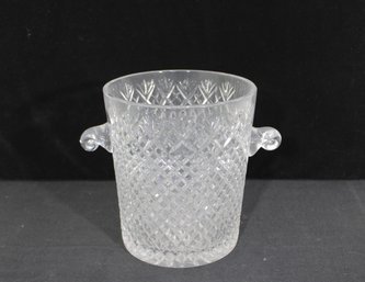 Vintage Cut Glass Ice Bucket Or Wine Cooler  9' Tall X 8' Round, Dual Handles