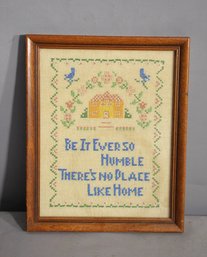 Be It Ever So Humble There's No Place Like Home Kitschy Needlepoint
