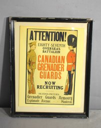 Canadian Grenadier Guards Now Recruiting Art Print