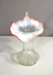 Fenton Pink Jack-in-the-Pulpit Vase  8H  Swirl Opalescent Glass