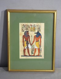 Vintage Egyptian Gods Painting On Papyrus Paper