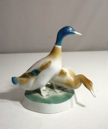 Vintage Zsolnay Hand Painted Porcelain Figurine - Pair Of Wild Ducks