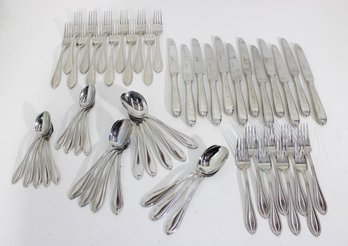 Partial Wallace Premiere Stainless Flatware Set  Knives, Forks & Spoons