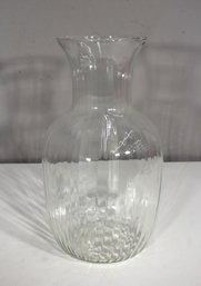 Tall Clear Glass Vase  15.5' Fluted Design  Elegant Ribbed Texture
