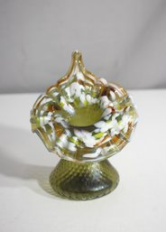 Vintage Hand-Blown Czech Jack-in-the-Pulpit Vase  End Of Day Glass  C.1930  5.5H