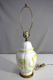 Hand-Painted Yellow Floral Ceramic Table Lamp
