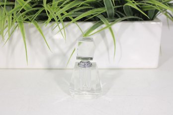 Oleg Cassini Crystal Perfume Bottle & Stopper  Clear Glass Vanity Piece