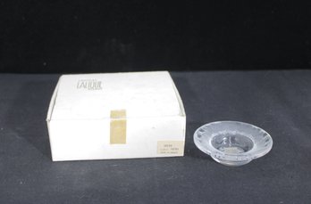 Lalique Paris Crystal Small Round Dish  Signed  Boxed  3.5'