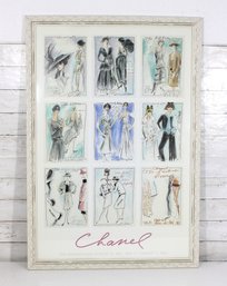 Chanel Exhibition Poster  Metropolitan Museum Of Art 2005  Framed Fashion Illustration Print  38.5 X 26.5'